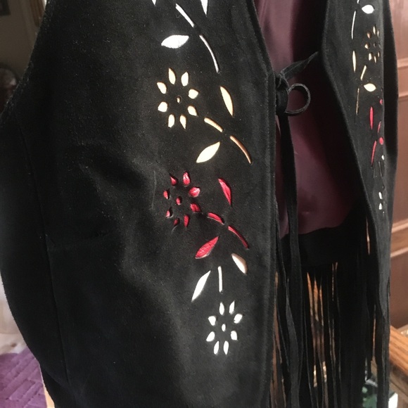 Sold! 🎈bebe | boho festival Suede leather Fringe Vest - Picture 6 of 8